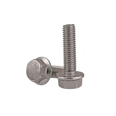 304 Stainless Steel Flange Hex Head Screws, M5–M12
