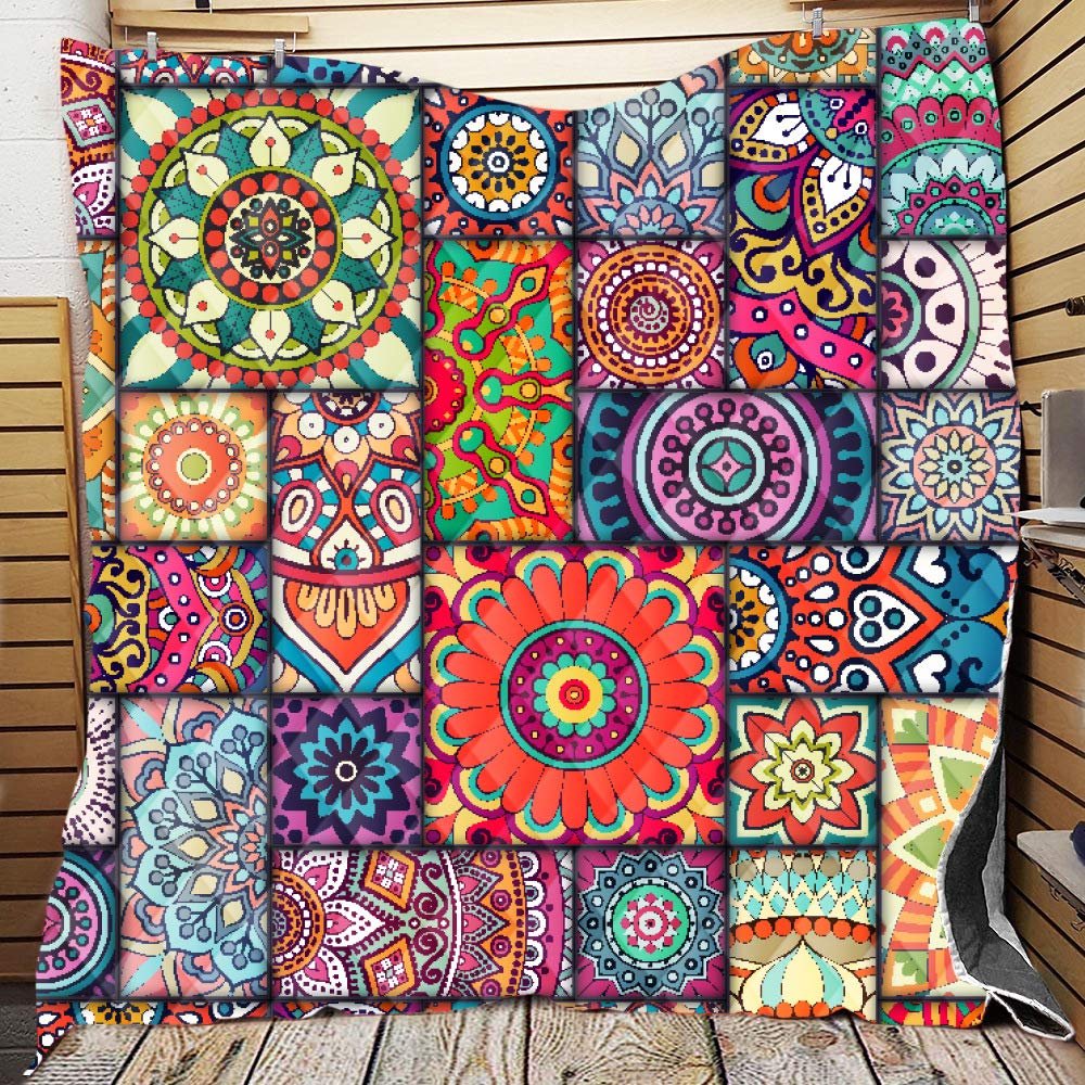 EnHome 3D Microfiber Quilted Bedspread, Boho Style, 200 x 230 cm