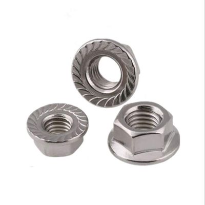 M4 Stainless Steel Hex Flange Nuts, Serrated