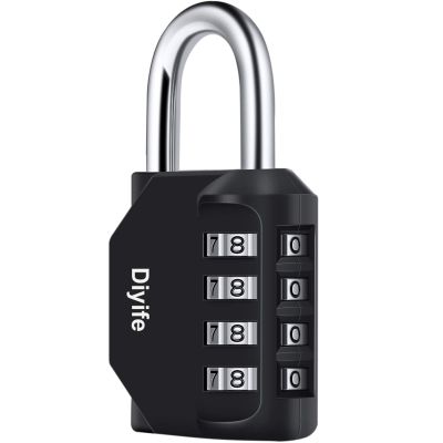 Diyife 4-Digit Combination Padlock, Black