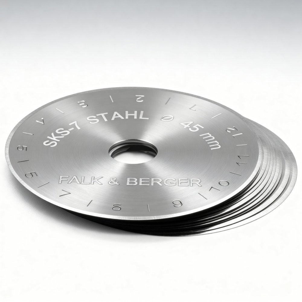 Falk & Berger 10-Pack SKS-7 45 mm Rotary Cutter Replacement Blades | Extremely Sharp | Japanese Premium Steel | Protective Box