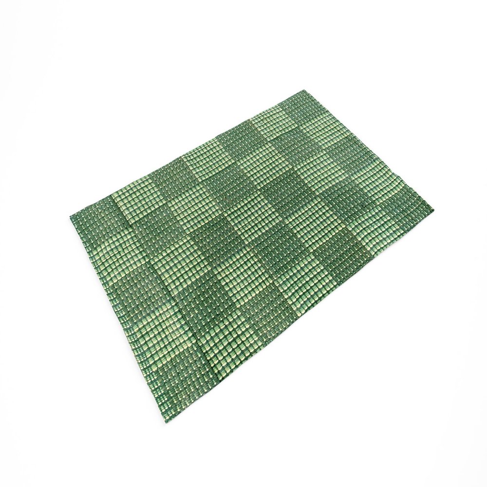 EUROSTYLE Cotton Rug Runner, 100% Cotton, Plaid, Dyed, for Bathroom, Kitchen, Living Room (50 x 230 cm, Green)
