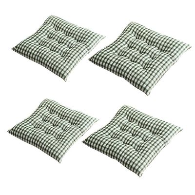 FTTKGRL Set of 4 Chair Cushions with Ties, 40 x 40 cm, Quilted Design (Style F)