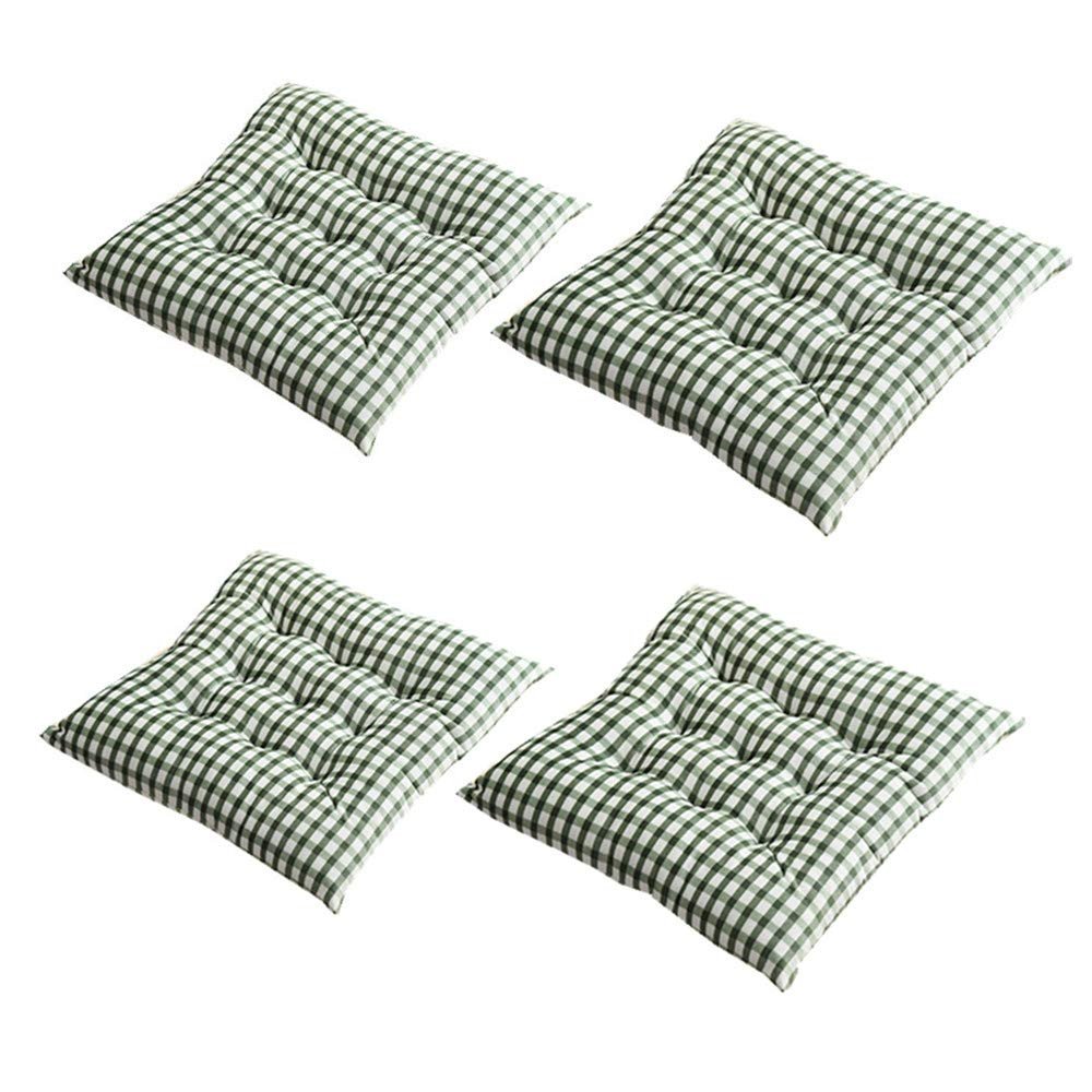 FTTKGRL Set of 4 Chair Cushions with Ties, 40 x 40 cm, Quilted Design (Style F)