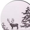 Quinnyshop Christmas Table Topper – Embroidered Deer and Fir Tree Motif, Linen-Look Polyester, Gray and White, Round, Approx. 60 cm view 4