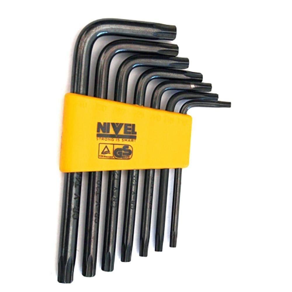 Nivel TORX Hex Keys T10, T15, T20, T25, T27, T30, T40, Black, 7-Piece NV100443