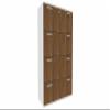 Filing Cabinet, 4 Hanging File Drawers, Central Locking, Walnut/White view 1