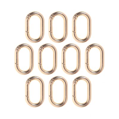 TOPTIE Oval Spring-Loaded Carabiners, 25 mm, Gold, 10 Pack