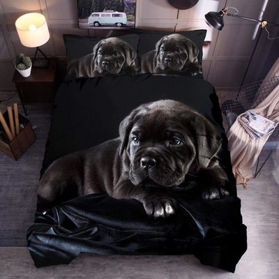 OKJK 3D Cartoon Wolf, Cat & Dog Bedding Set, 200 x 200 cm