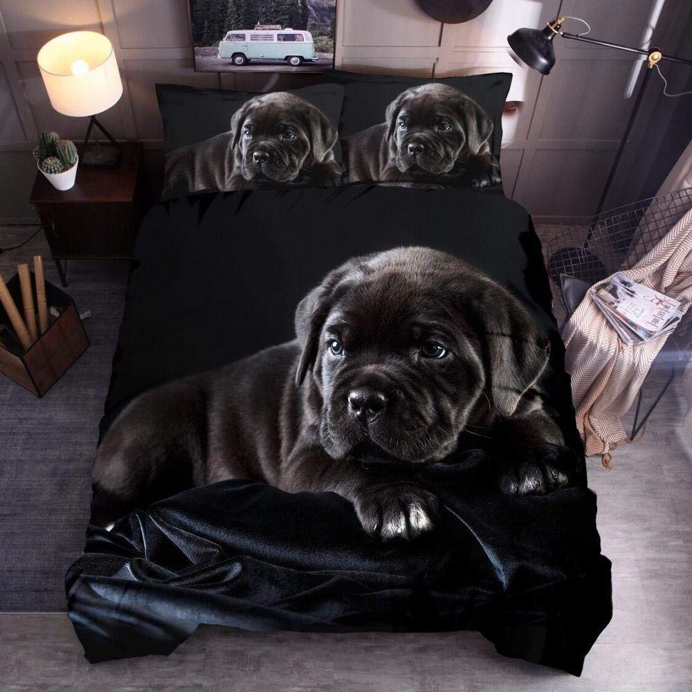 OKJK 3D Cartoon Wolf, Cat & Dog Bedding Set, 200 x 200 cm