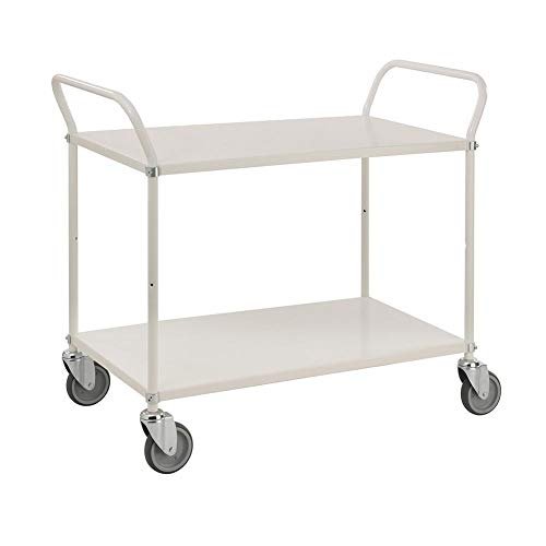 Serving Cart with 2 Shelves, 1,080 x 480 x 940 mm, 250 kg Capacity - White