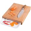 Solid Bamboo Cutting Board, 18 mm, 38 x 26 x 4.6 cm, Napa with Collection Tray view 1