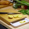Solid Bamboo Cutting Board, 18 mm, 38 x 26 x 4.6 cm, Napa with Collection Tray view 2