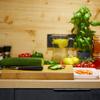 Solid Bamboo Cutting Board, 18 mm, 38 x 26 x 4.6 cm, Napa with Collection Tray view 4