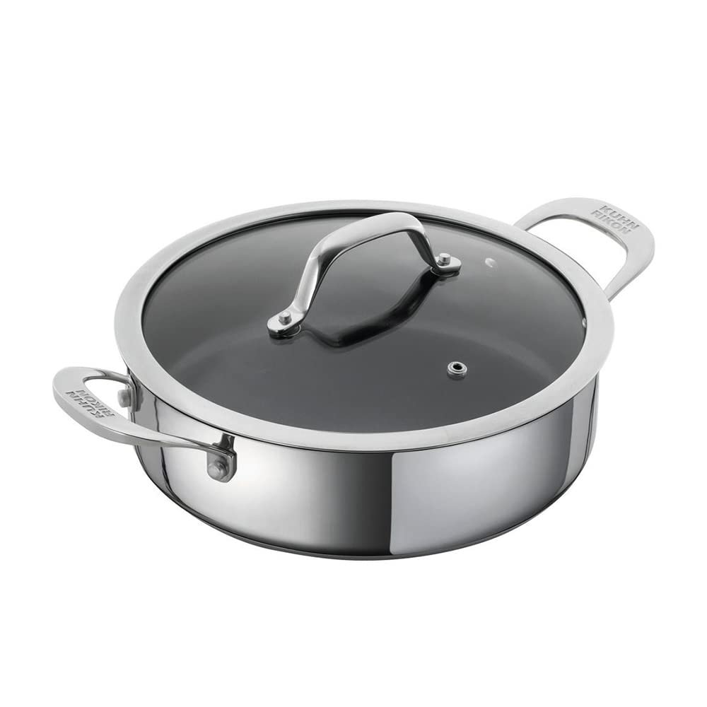 Kuhn Rikon Allround Serving Pan 28 cm, Stainless Steel Induction Frying Pan