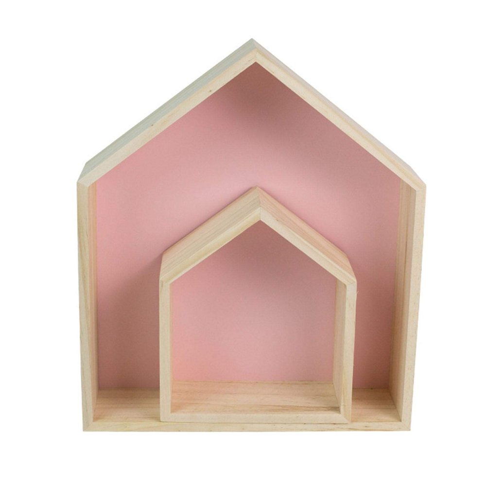 House-Shaped Wall Shelves, Set of 2