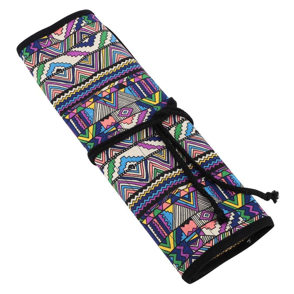 Oumefar 20-Hole Artist Paint Brush Holder Roll-Up Case