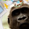EZIOLY Black Gorilla Monkey Round Bath Mat, Non-Slip, Washable, 40 x 40 cm view 2