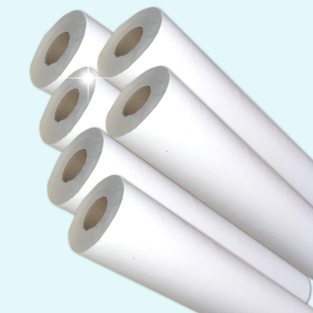DSTOCK60 - Medical Examination Paper - Hygiene Sheets - 50 x 38 cm - 2 x 18 g - Pure Cellulose Wadding - 6 Rolls