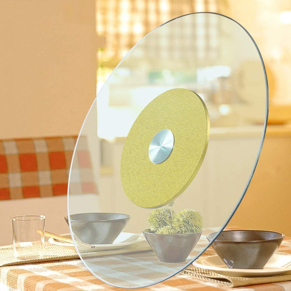 MANG Tempered Glass Lazy Susan Turntable, Round Serving Tray for Kitchen Dining Tables, 360° Rotating, Shatter-Resistant, 24–47 in.