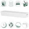3-Pack White Plastic Drawer Organizer Bins, 40 x 10 x 6 cm view 4