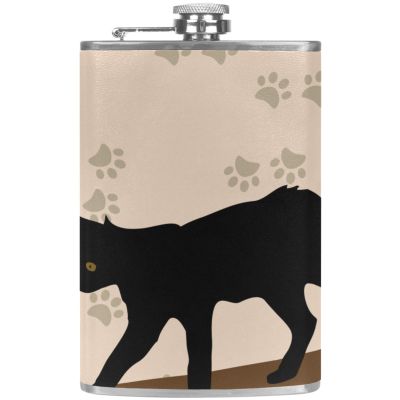 Leather Hip Flask with Funnel for Camping, Fishing, Barbecues and Parties