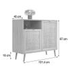 Newfurn Sonoma Oak Rattan-Look Highboard for Entryway, Boho Style view 3