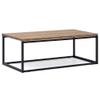 DS Dropshipping iCub U Coffee Table, White, 60 x 80 x 42 cm, Wood, Vintage Effect and Industrial Style view 1