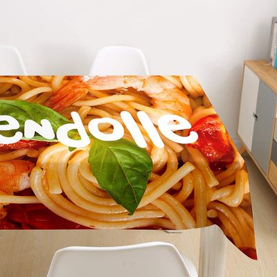 Morbuy Washable Polyester Tablecloth, Spaghetti Pattern, 55 x 63 in