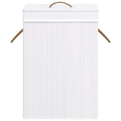 Tidyard Versatile Bamboo Laundry Basket with Handles, Removable Fabric Liner, 40 x 30 x 60 cm