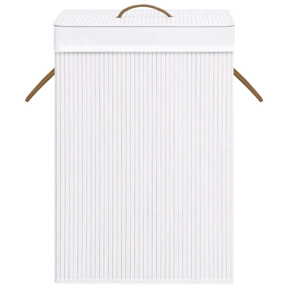 Tidyard Versatile Bamboo Laundry Basket with Handles, Removable Fabric Liner, 40 x 30 x 60 cm