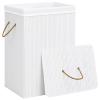 Tidyard Versatile Bamboo Laundry Basket with Handles, Removable Fabric Liner, 40 x 30 x 60 cm view 2