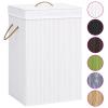 Tidyard Versatile Bamboo Laundry Basket with Handles, Removable Fabric Liner, 40 x 30 x 60 cm view 3