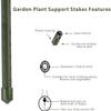 25 Garden Stakes, 11 mm x 60 cm, Sturdy Plant Supports view 2