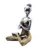 Telliswelt Yoga Lady Figurine, 24 cm, Handmade Polystone, Silver & Gold view 2