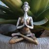 Telliswelt Yoga Lady Figurine, 24 cm, Handmade Polystone, Silver & Gold view 3