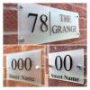 QSCTYG Custom Modern House Number Sign, Matte Glass-Effect Acrylic, 300 × 140 mm view 1