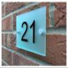QSCTYG Custom Modern House Number Sign, Matte Glass-Effect Acrylic, 300 × 140 mm view 3