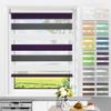 Allesin Dual-Layer Roller Blind, No-Drill or Drill Mount, 85 x 130 cm, White/Purple/Anthracite view 1