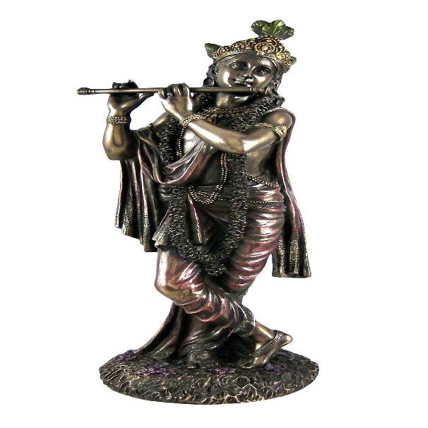 Sri Krishna Culture Krishna with Flute, 61 cm, Home Idol, Antique Finish