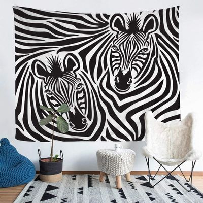 Tbrand Zebra Tapestry, Black and White Stripes, Wildlife Wall Hanging for Teens, 175 x 230 cm