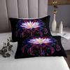 Tbrand Boho Dreamcatcher Bedspread, Bohemian Lotus Flower Quilt, Colorful Feather Print, 240 x 260 cm, Mandala Moon Star, 3-Piece view 2