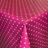 KEVKUS Oilcloth Tablecloth 01289-04 White Stars on Pink, Christmas, 140 x 200 cm view 1