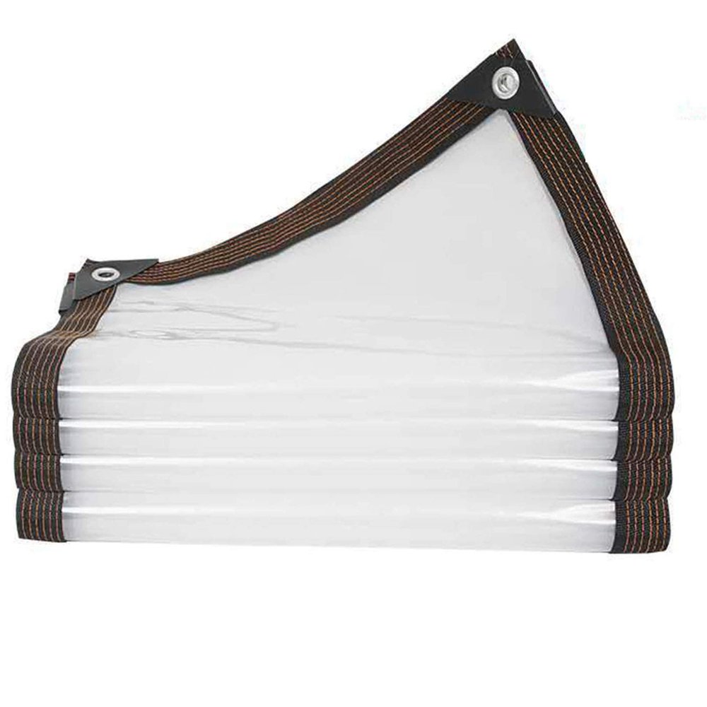 QIAOH Waterproof Transparent Tarpaulin 3 x 7 m with Eyelets
