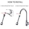 2-Pack Universal Faucet Extenders, 360° Swivel Spray Heads with Adjustable Nozzle view 2