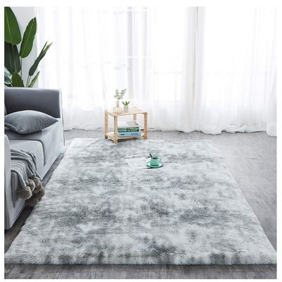 GUOCU Gray Shaggy Faux Sheepskin Rug, 120 x 200 cm