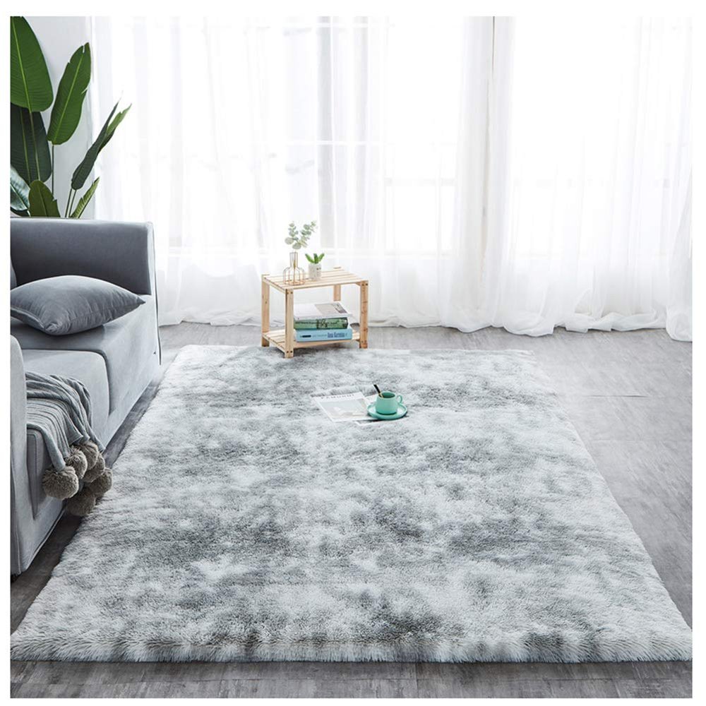 GUOCU Gray Shaggy Faux Sheepskin Rug, 120 x 200 cm