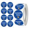 Contains Nuts Labels, 1 in. Round Allergen Warning Stickers, 500 per Roll view 1