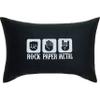 EXPRESS-STICKEREI Heavy Metal Decorative Pillow “Rock, Paper, Metal,” Black, 40 x 60 cm view 1