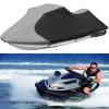 Universal Jet Ski Boat Cover, 210D Colorfast Polyester Waterproof Tarpaulin, Gray + Black, 116"–135" view 2